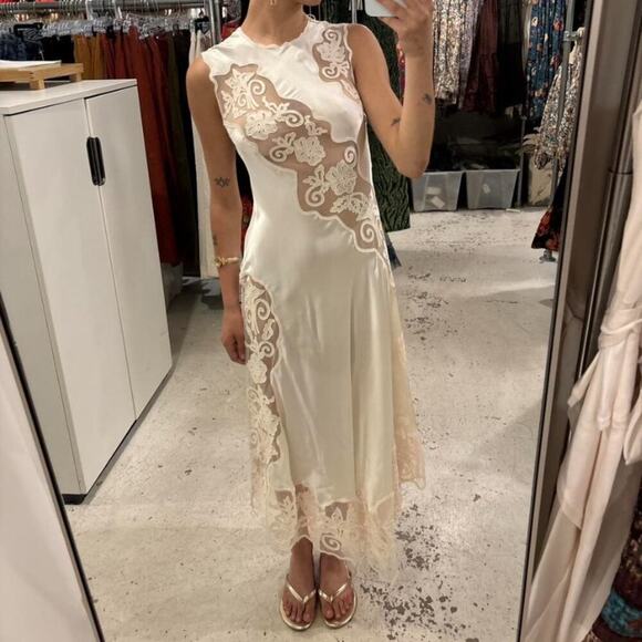 Ulla Johnson Dresses & Skirts - Ulla Johnson Kaia Cowrie Sheer Silk Lace Sleeveless Midi Dress Bride Bridal
